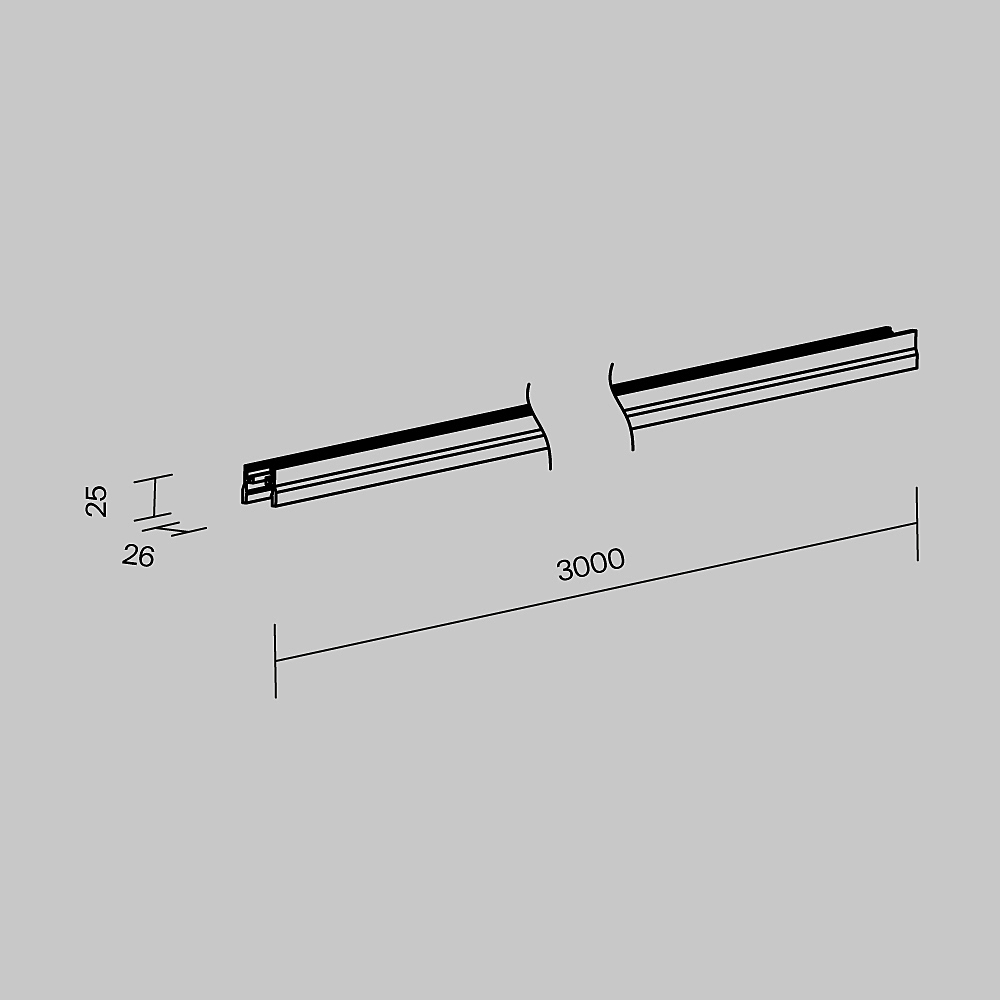 Профиль 3м Elasity IP накладной Maytoni Профиль для уличной трековой системы Elasity IP O-TR001-P-W3M