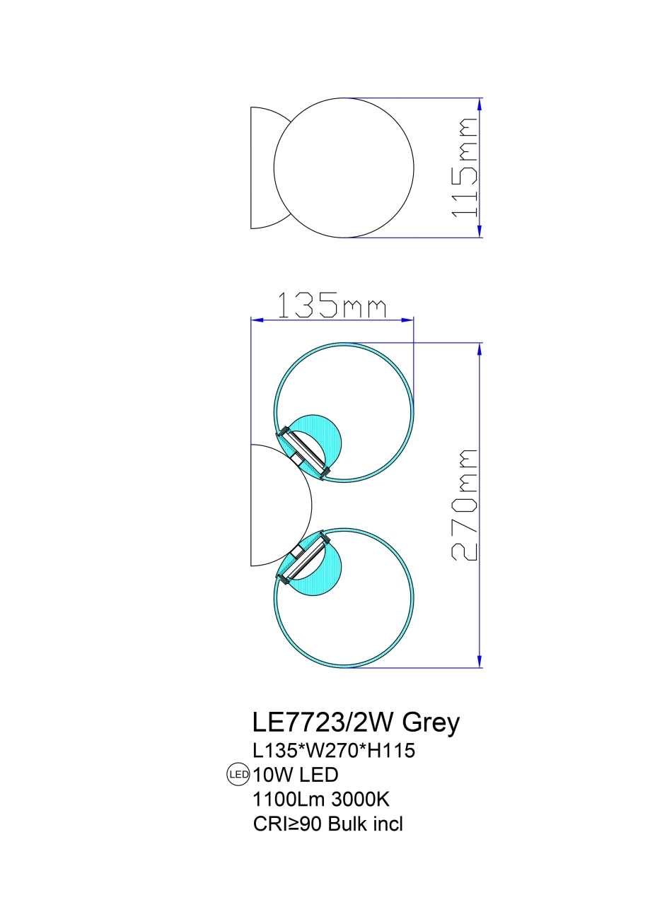 Настенное бра LEON Molecule LE7723/2W Chrome