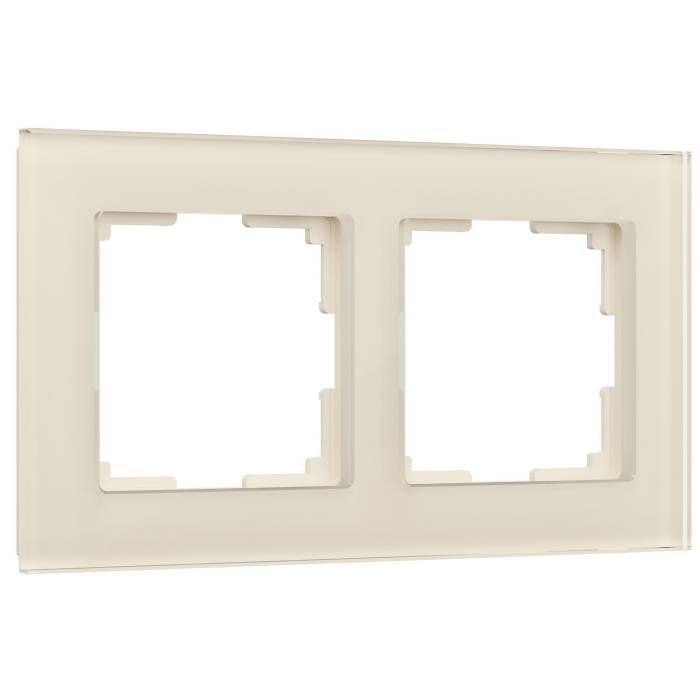 Рамка Werkel W0021141/ Рамка на 2 поста Favorit (молочный, стекло)
