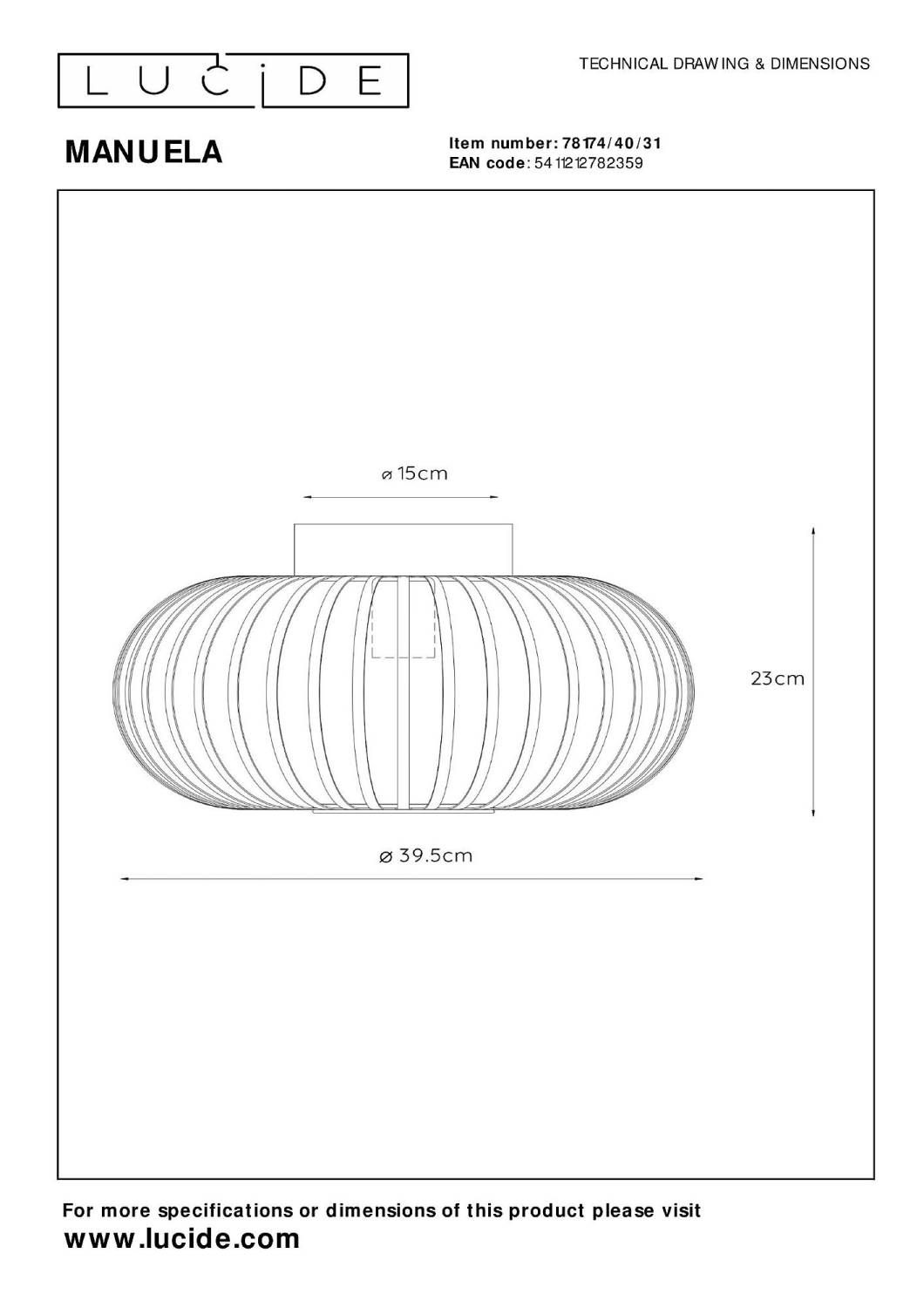 Светильник потолочный Lucide Manuela 78174/40/31