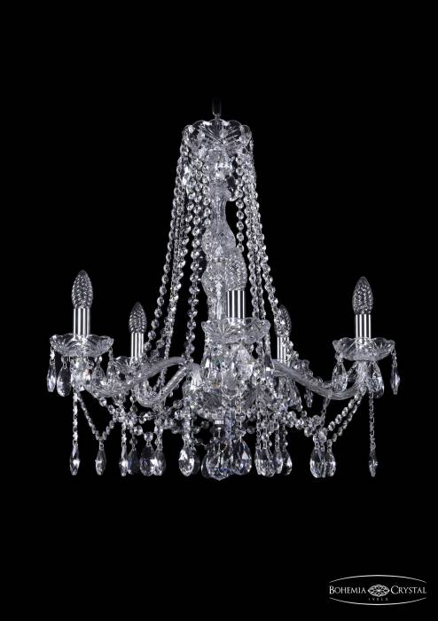 Подвесная хрустальная люстра 1413 Bohemia 1413/5/200/h-60 Ni