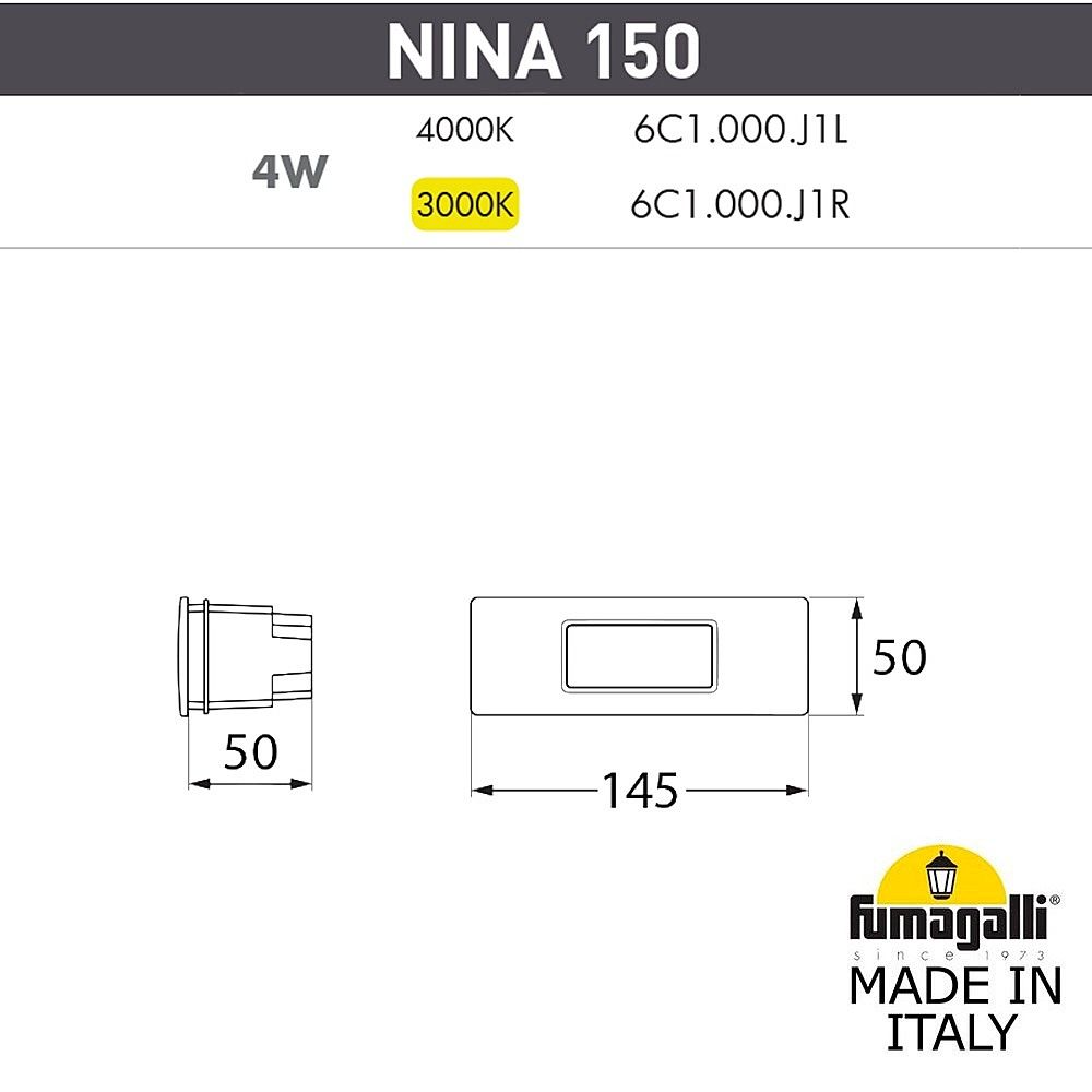 Подсветка для ступеней Fumagalli Nina 6C1.000.000.AYJ1L