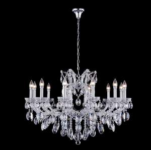 Подвесная хрустальная люстра Hollywood Crystal Lux HOLLYWOOD SP12 CHROME