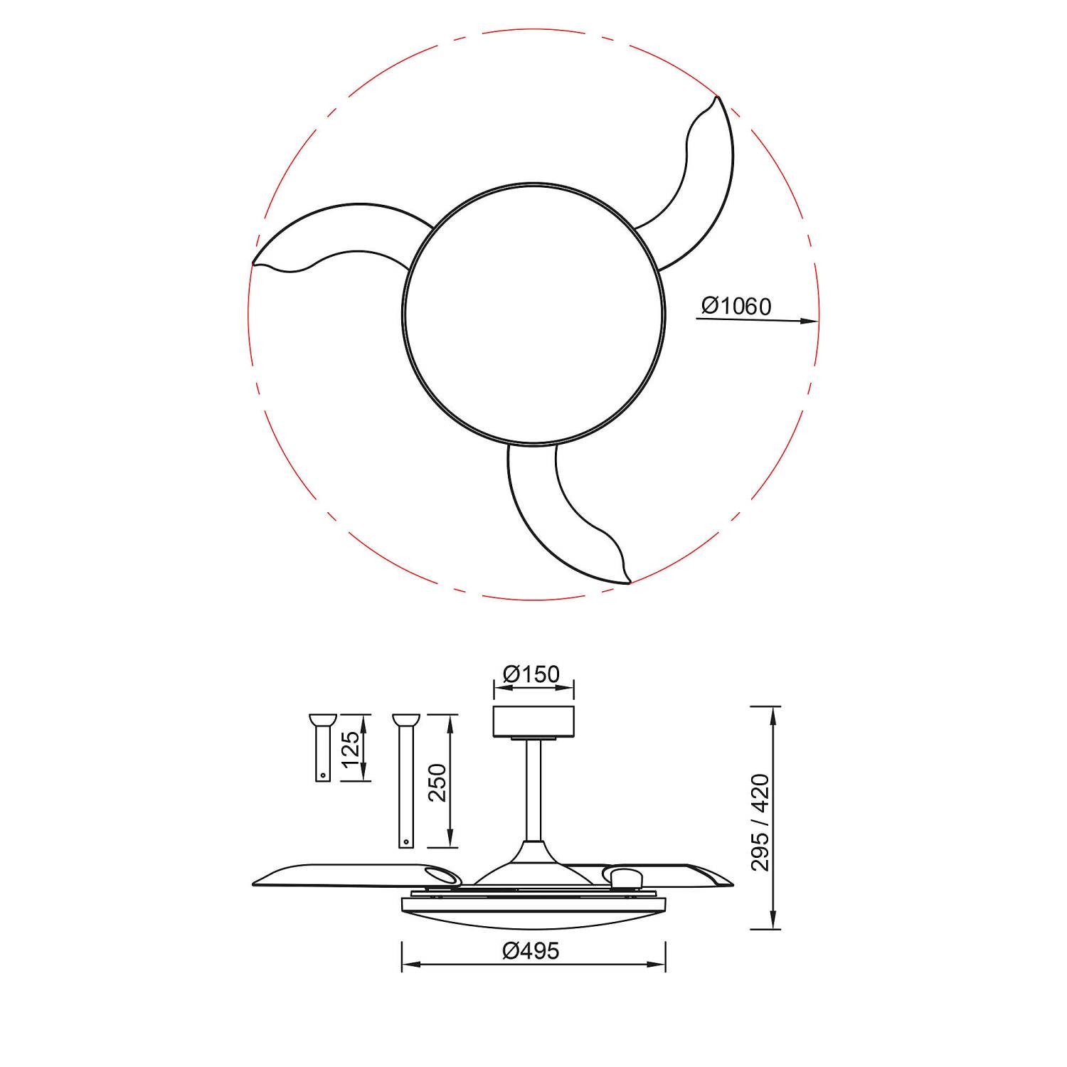 Люстра-вентилятор Mantra Slim Fan 9007