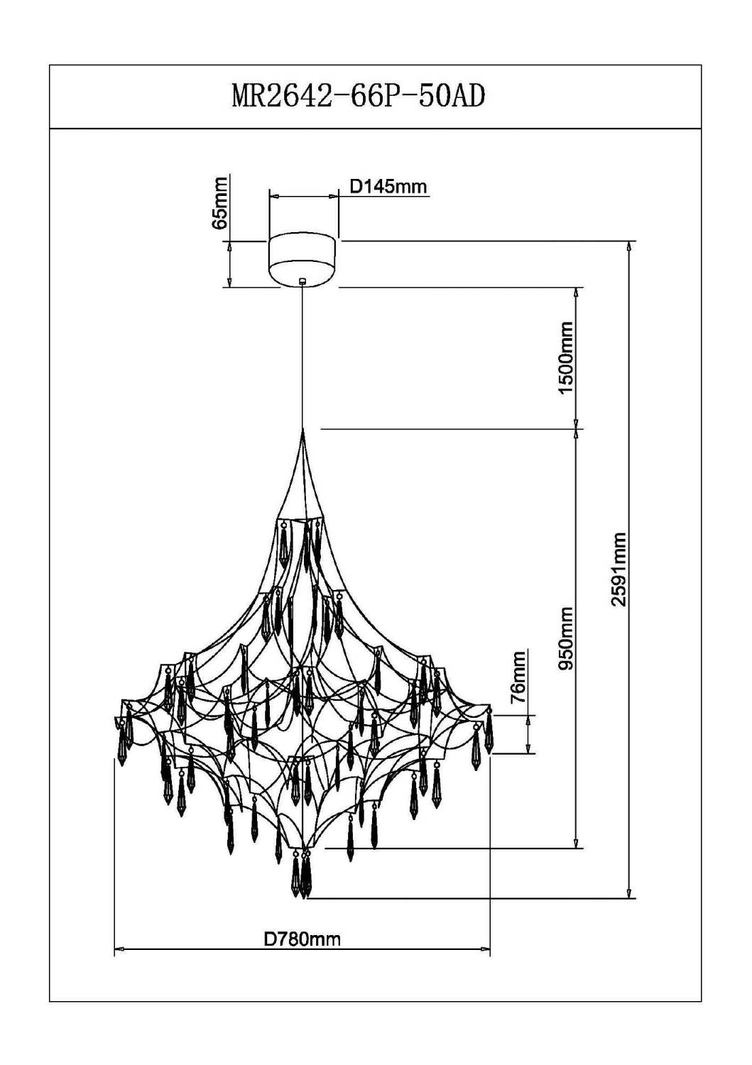 Подвесная люстра MyFar Allegria MR2642-66P-50AD