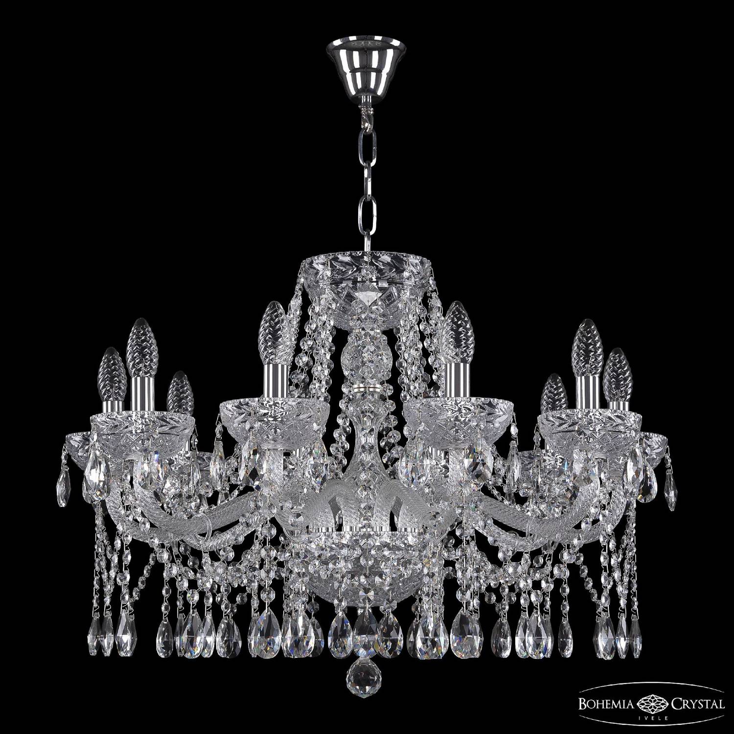 Подвесная люстра Bohemia 5413 5413/10/240 Ni Clear/M-1F