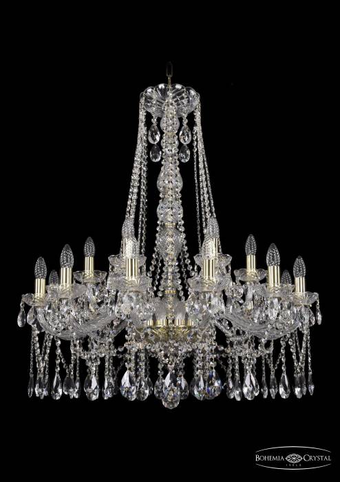Подвесная хрустальная люстра 1413 Bohemia 1413/12+6/300/h-95 G
