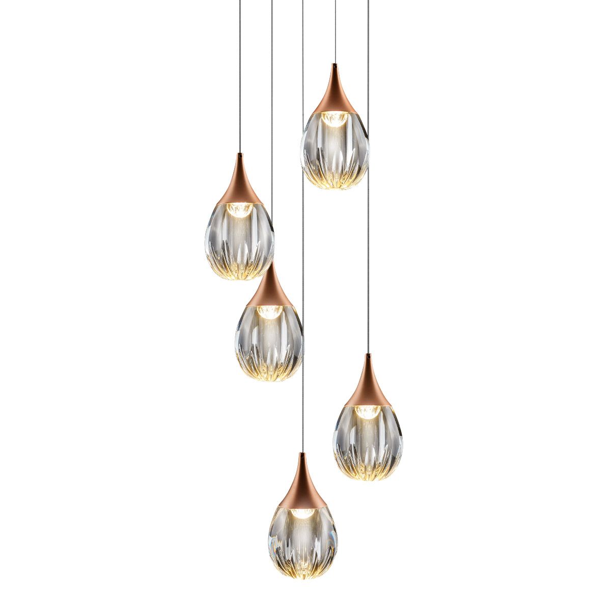 Люстра каскадная Delight Collection Stilla MD24001004-5A copper/clear