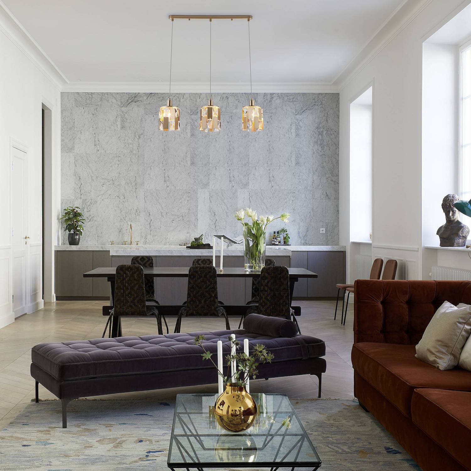 Светильник подвесной Eurosvet Scoppio 50101/3 перламутровое золото