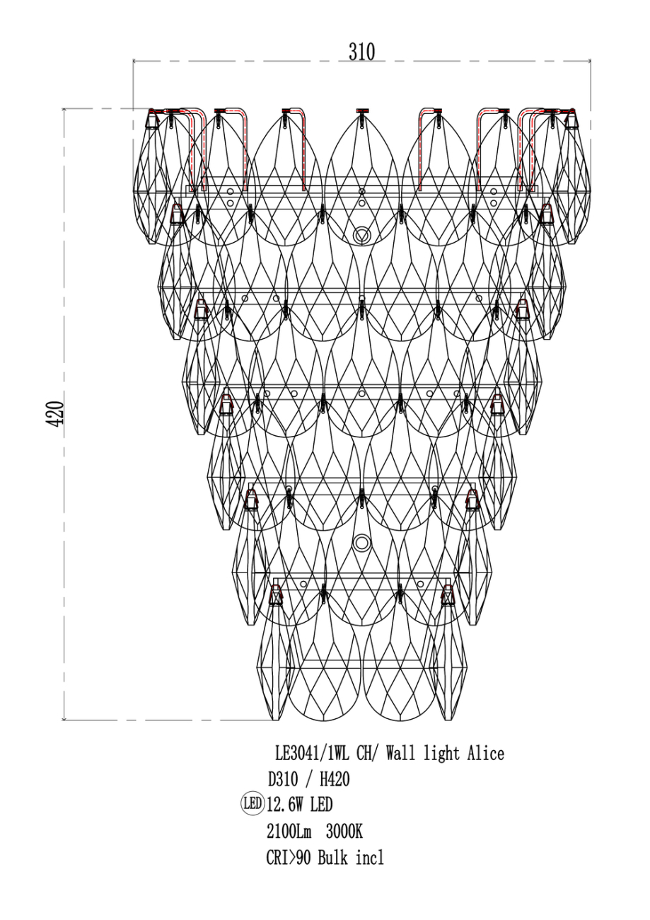 Настенное бра LEON Belle LE3041/1WL CH