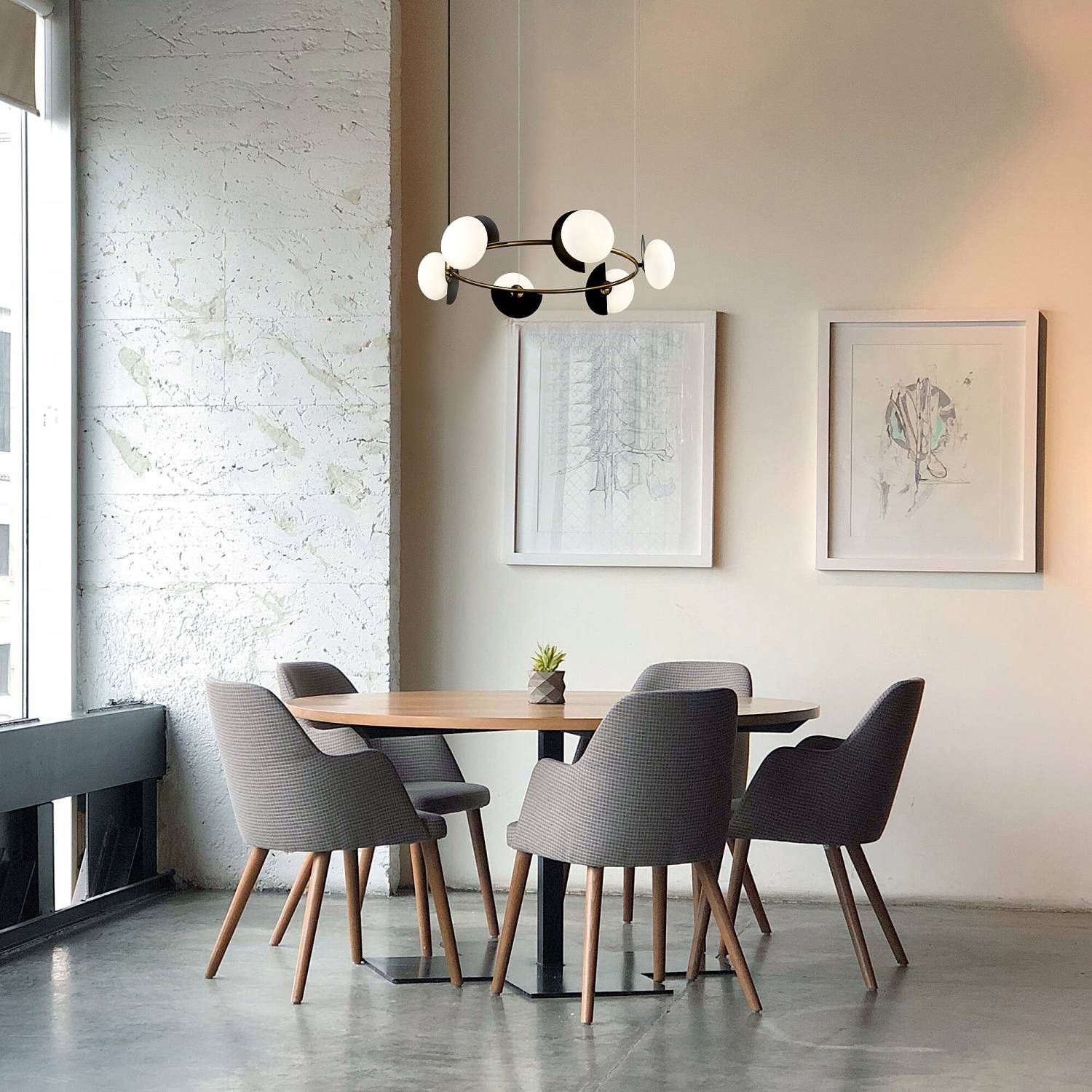 Подвесная люстра Eurosvet Moity 70150/6 черный/латунь Smart