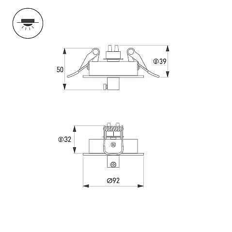 Чаша потолочная встраиваемая Arlight 046005