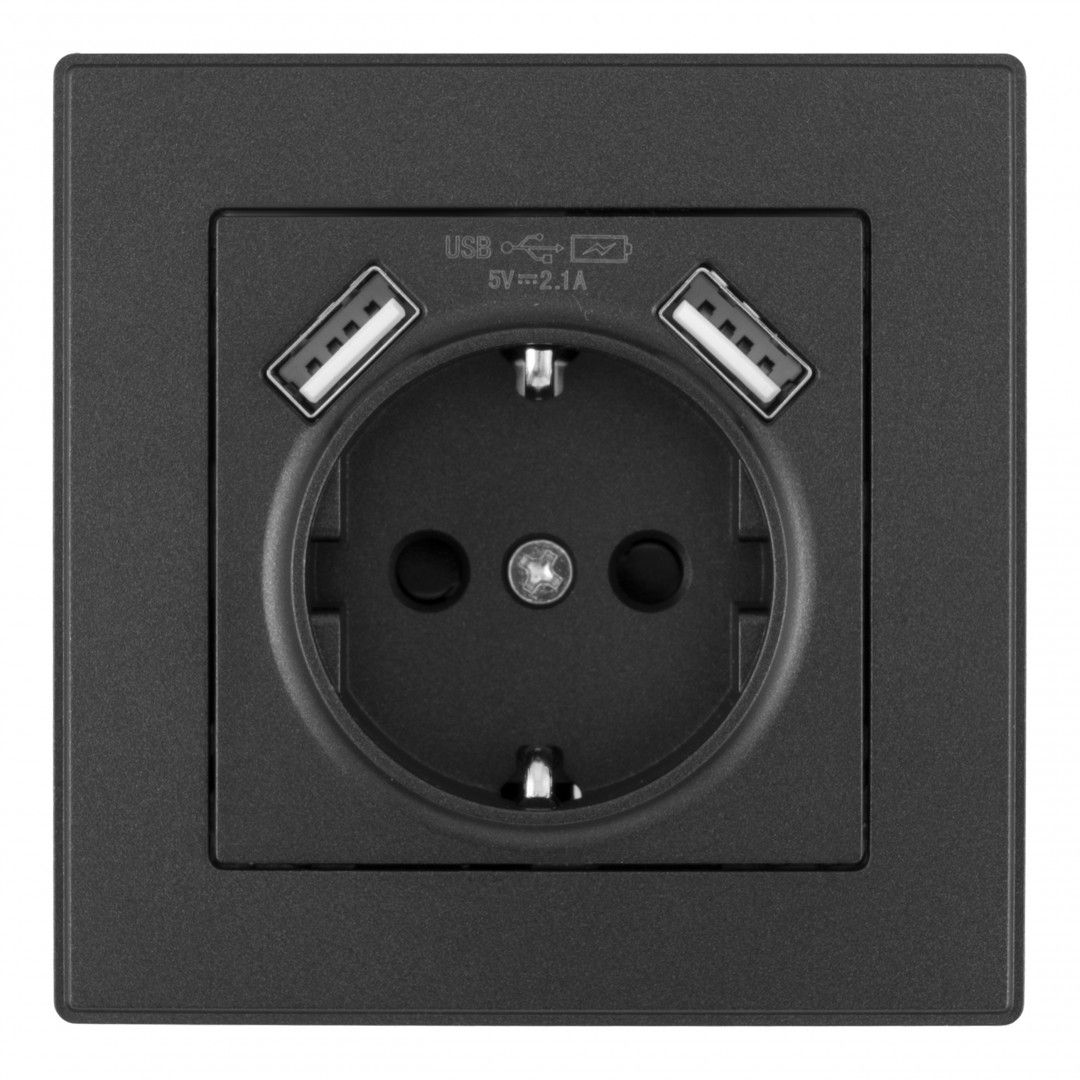 Розетка Arte Milano Set06-1 SET06-1-47-1 black