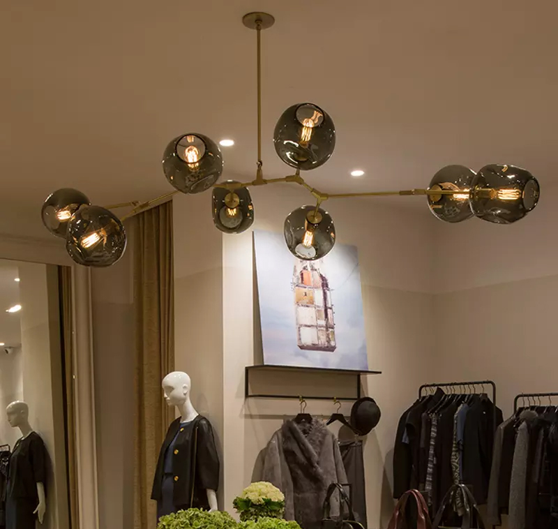 Подвесная люстра Delight Collection Bubble KG0579P-8 brass/smoky