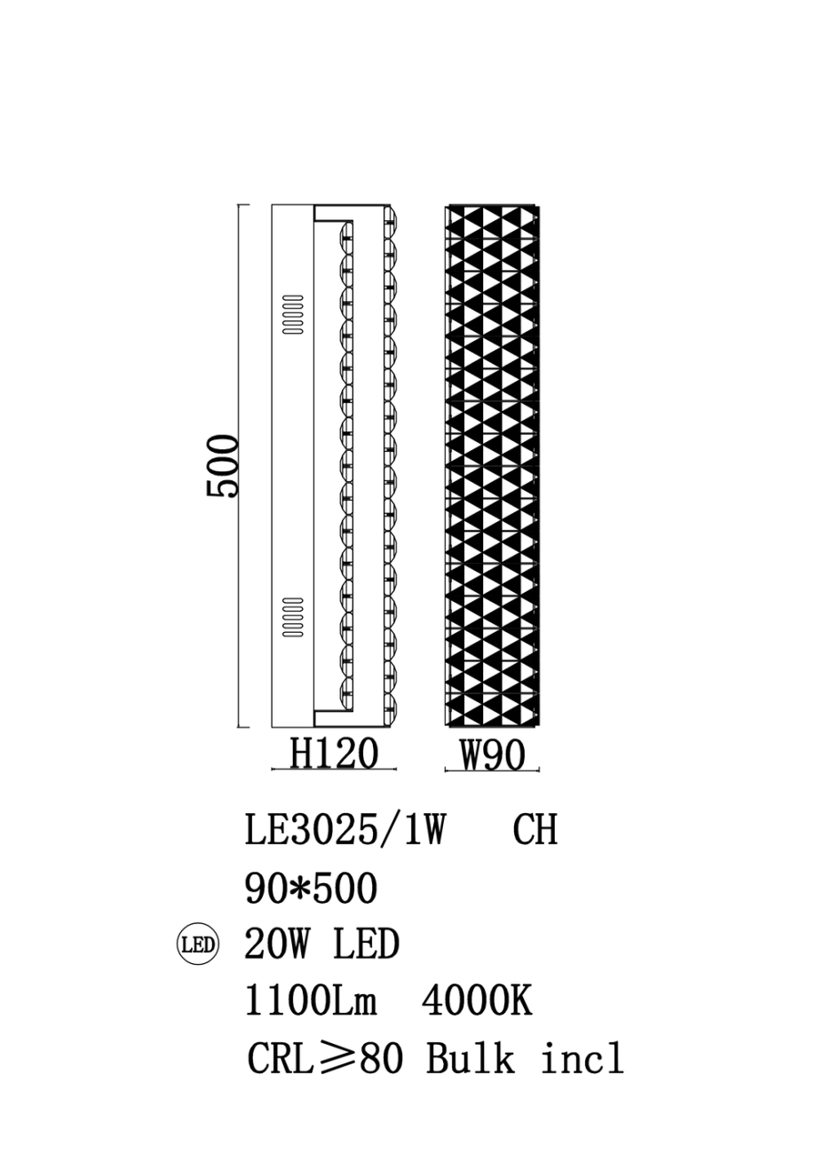 Настенный светильник LEON Aveline LE3025/1W CH