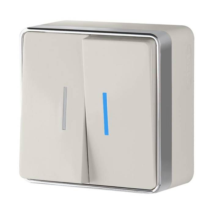 Выключатель Werkel W5020103/ Выключатель двухклавишный с подсветкой Gallant (слоновая кость)