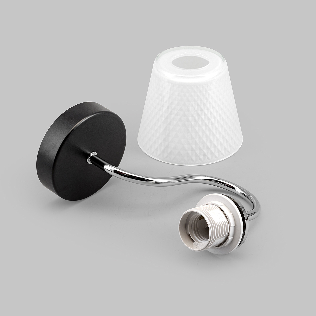 Бра настенное 1*60Вт Е27 MD.51941-1-W-BK+СH