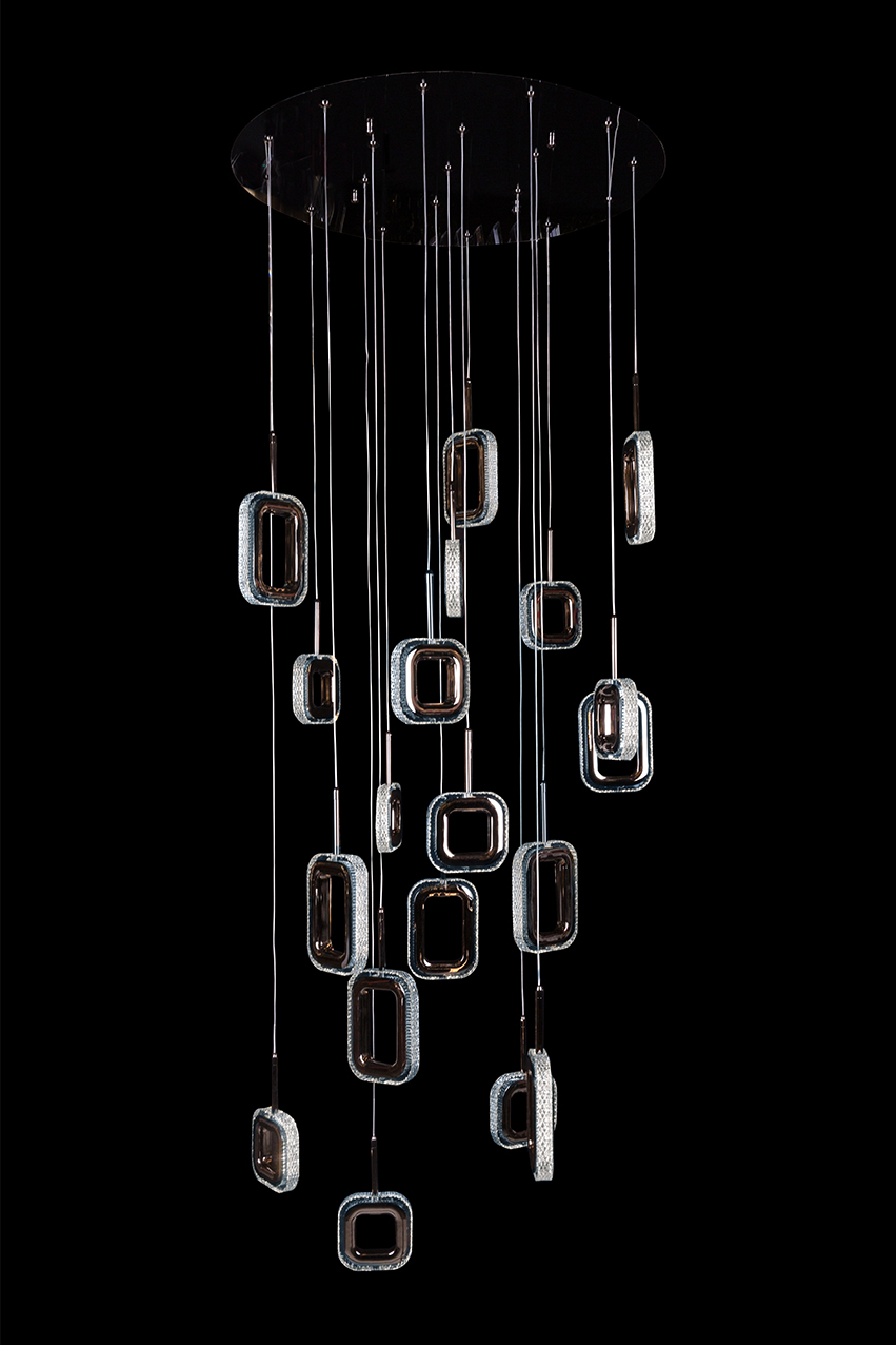 Люстра каскадная LEON Theona LE7701/19 Black Chrome