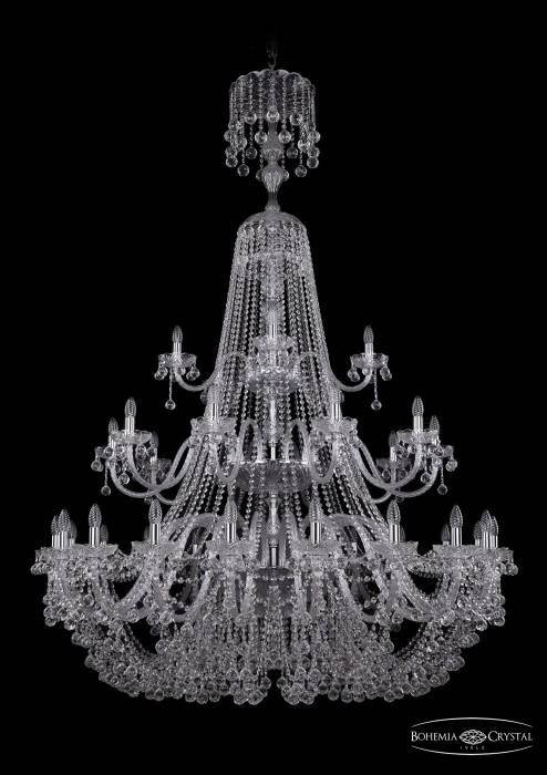 Подвесная хрустальная люстра 1409 Bohemia 1409/20+10+5/530/XL-203/3d Ni