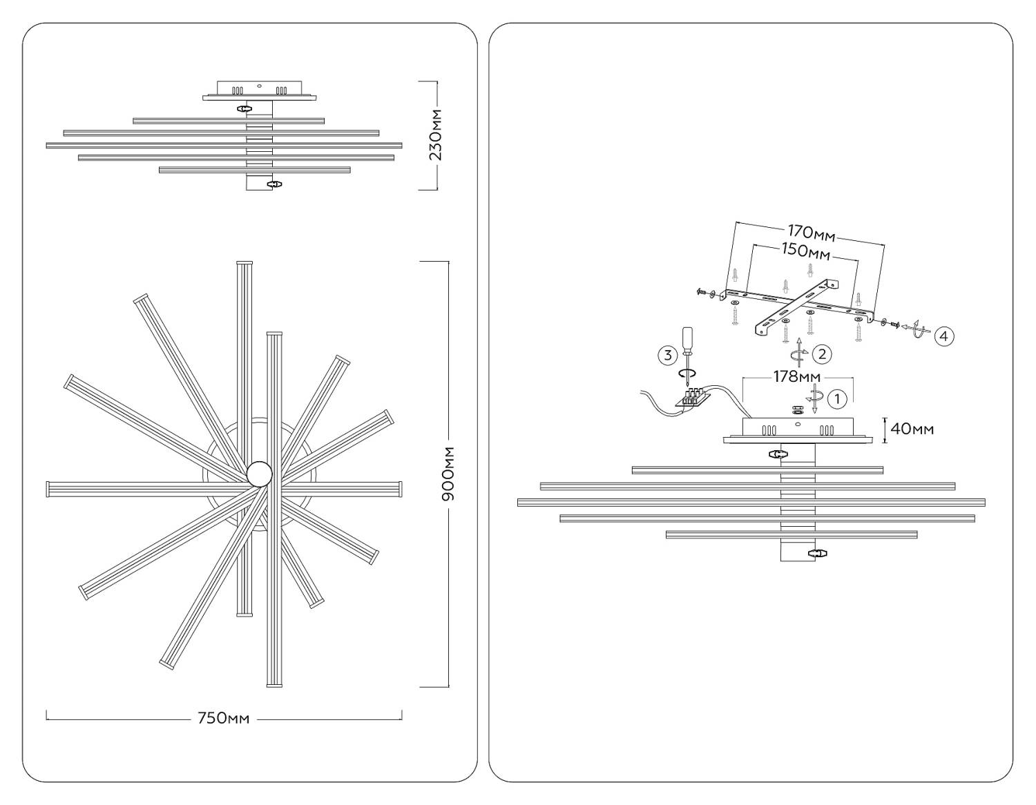 Потолочная люстра Ambrella LineTech FL6241
