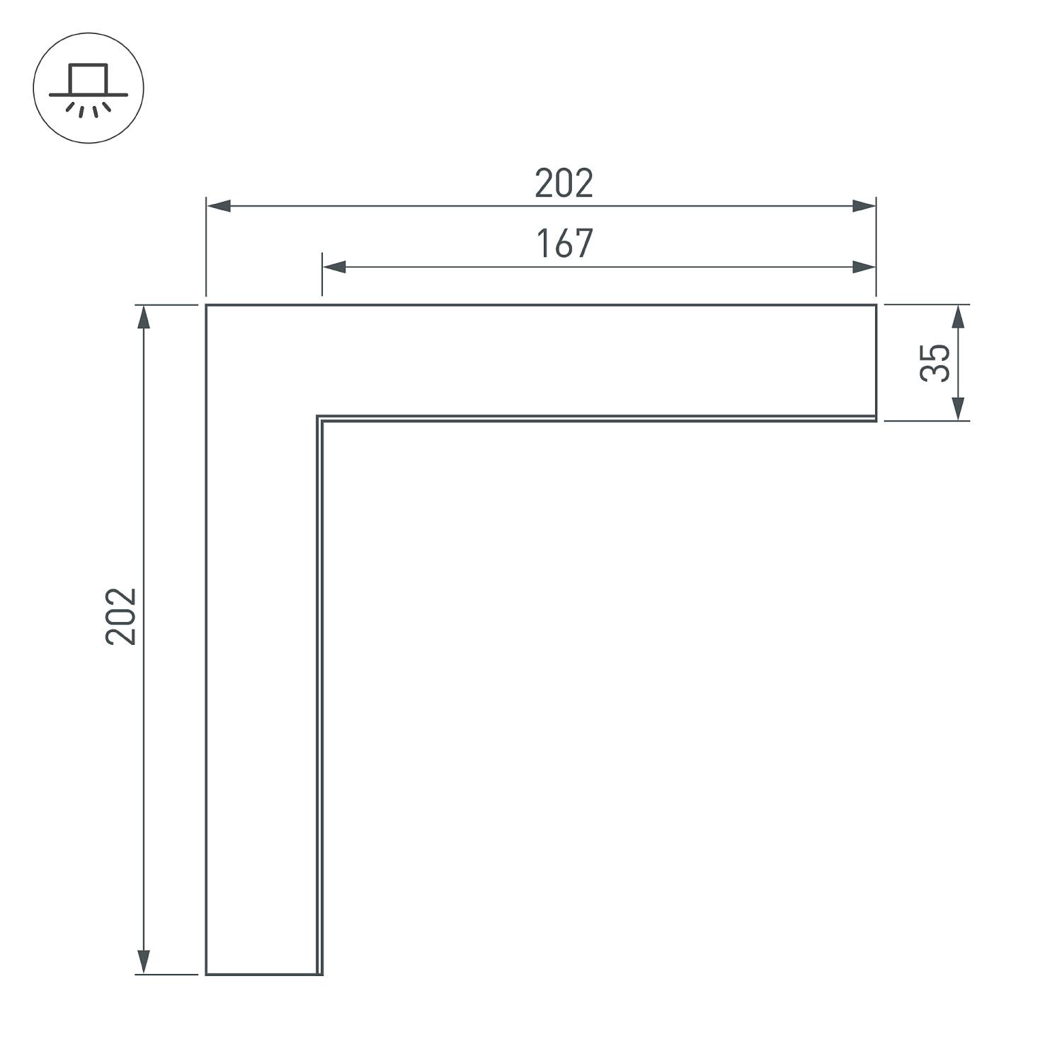 Угол Arlight 030124