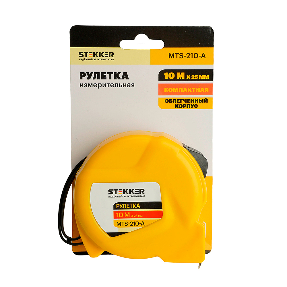 Рулетка, 10 м х 25 мм, Stekker MTS-210-A 50208