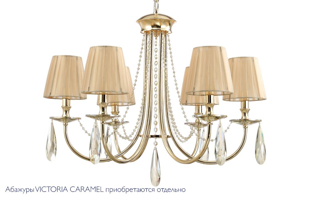 Подвесная люстра Crystal Lux Victoria VICTORIA SP6 GOLD/AMBER