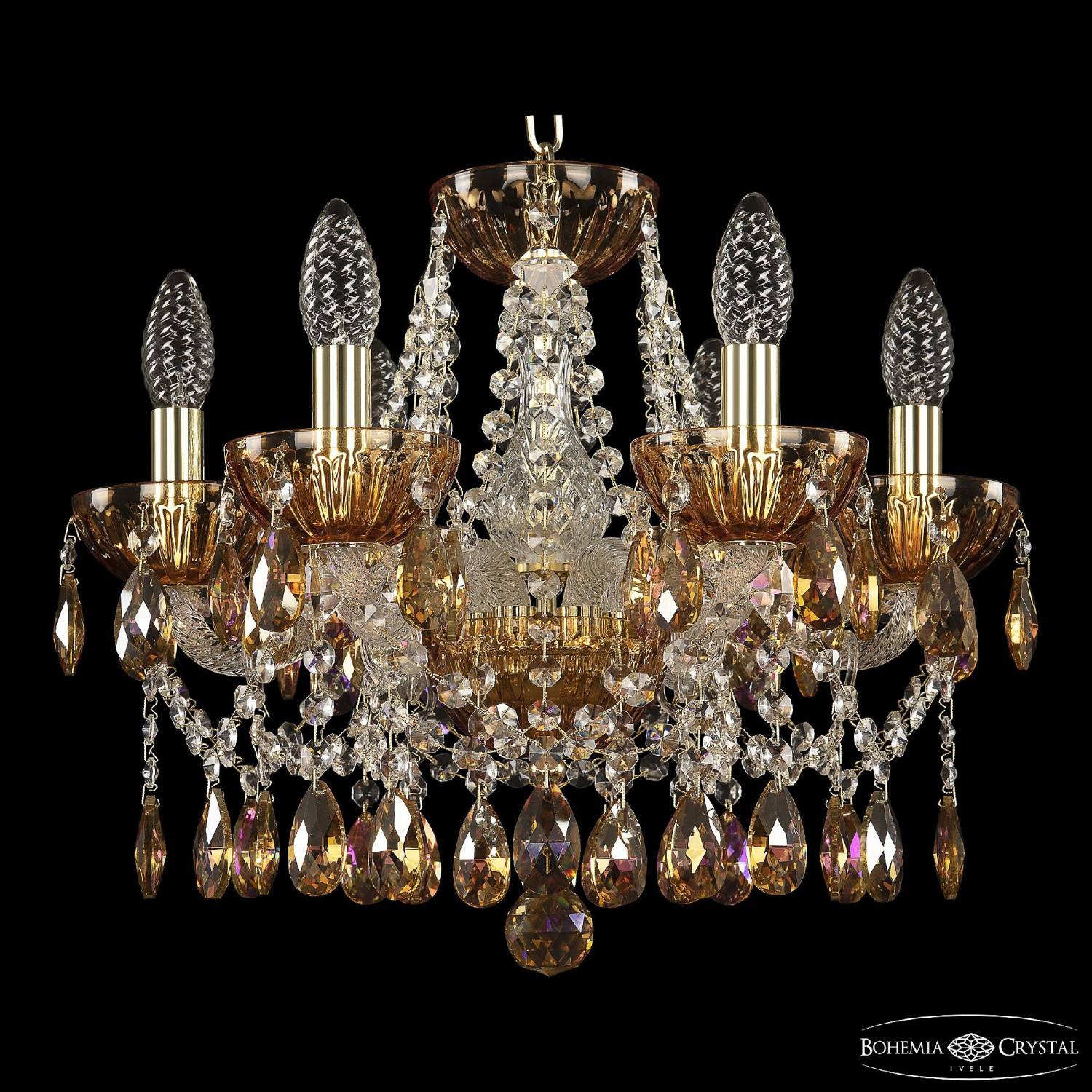 Подвесная люстра Bohemia 5413 5413/6/141 G Amber/M-1H K777