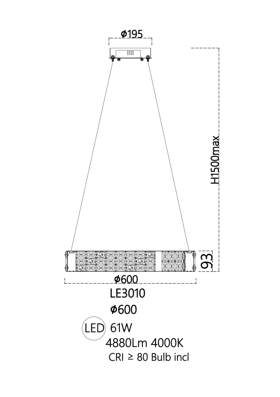 Подвесная люстра LEON Celine LE3010/600 GD