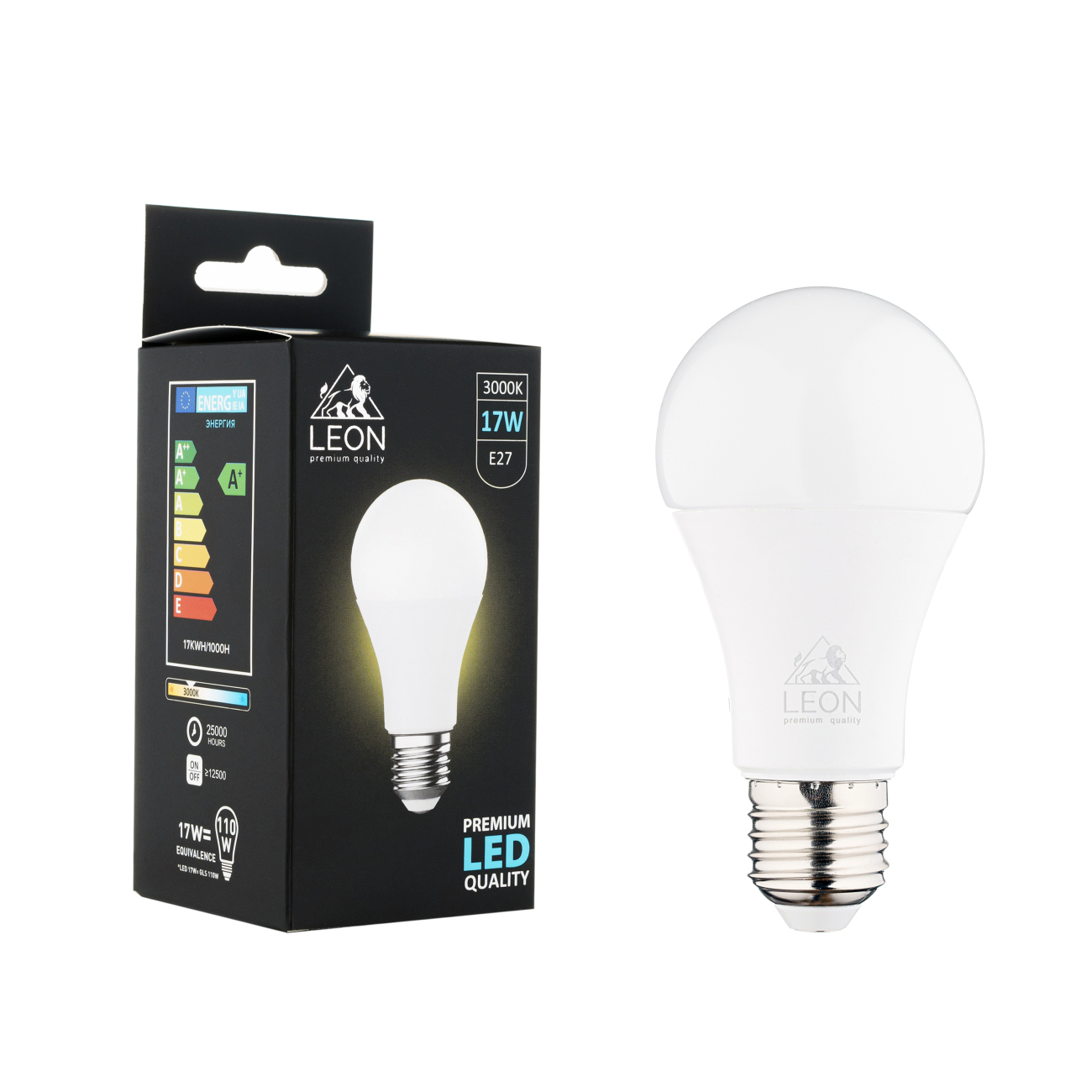 Светодиодная лампа LEON LE-A60-17W-3000K-E27