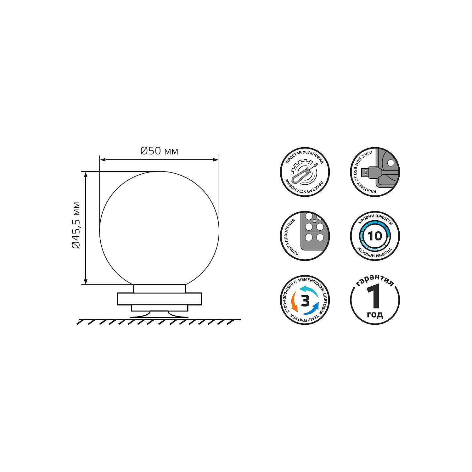 Подсветка зеркал и полок Gauss MAKEUP MK001