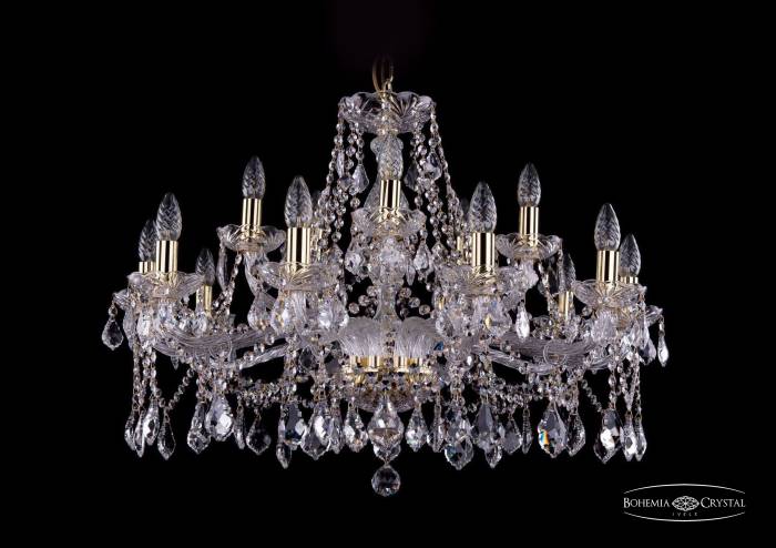 Подвесная хрустальная люстра 1413 Bohemia 1413/10+5/300 G Leafs
