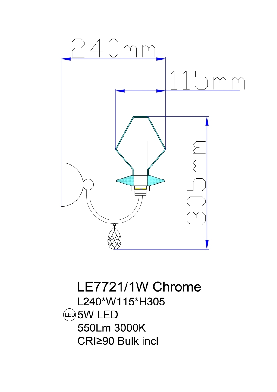 Настенное бра LEON Therese LE7721/1W Chrome