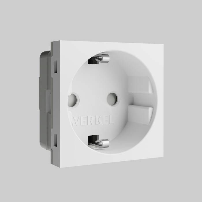 Розетка Werkel W1171160/ Модульная розетка с заземлением и шторками 45*45 (белый)