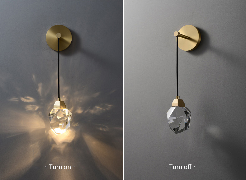Настенное бра Delight Collection Crystal rock II 9701W brass