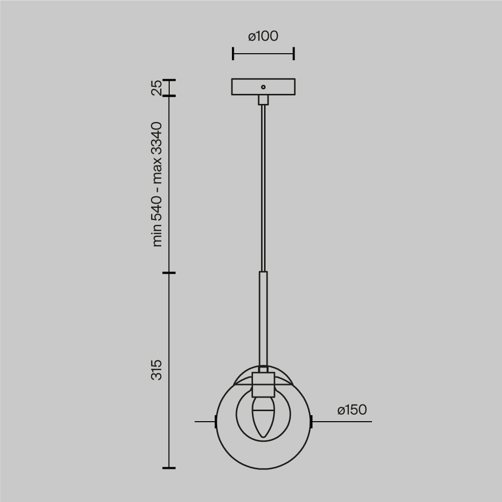 Светильник подвесной Maytoni Basic form MOD521PL-01G1