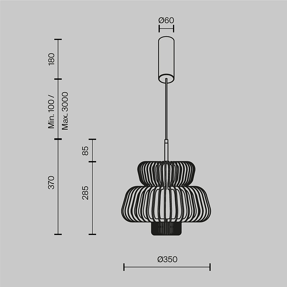Светильник подвесной Maytoni Namiki MOD465PL-L12BK1