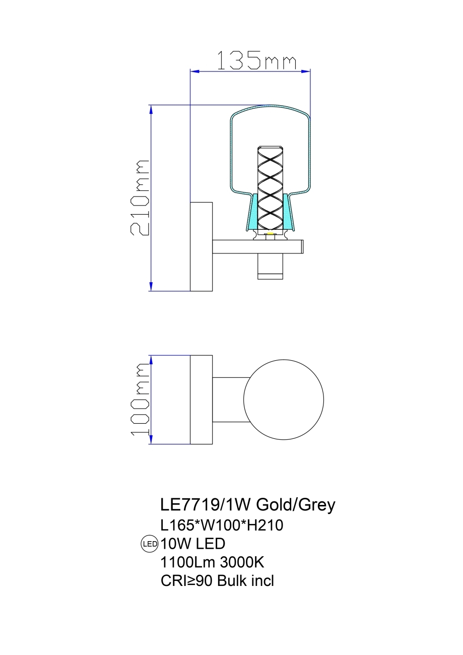 Настенное бра LEON Marie LE7719/1W Nickel