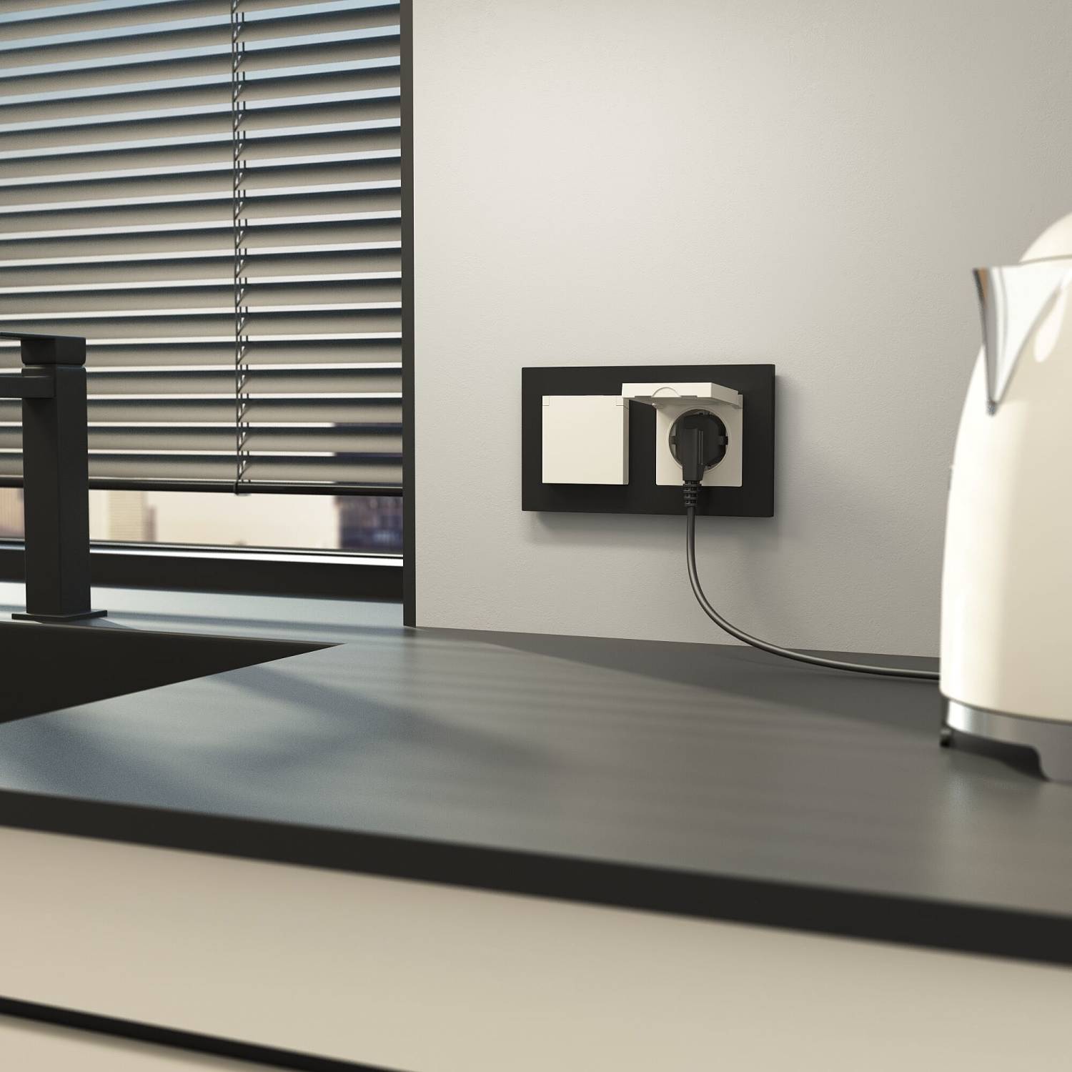 Розетка Werkel Встраиваемые механизмы айвори матовые W1171262/ Розетка с заземлением и шторками c крышкой IP44 N (айвори матовый)