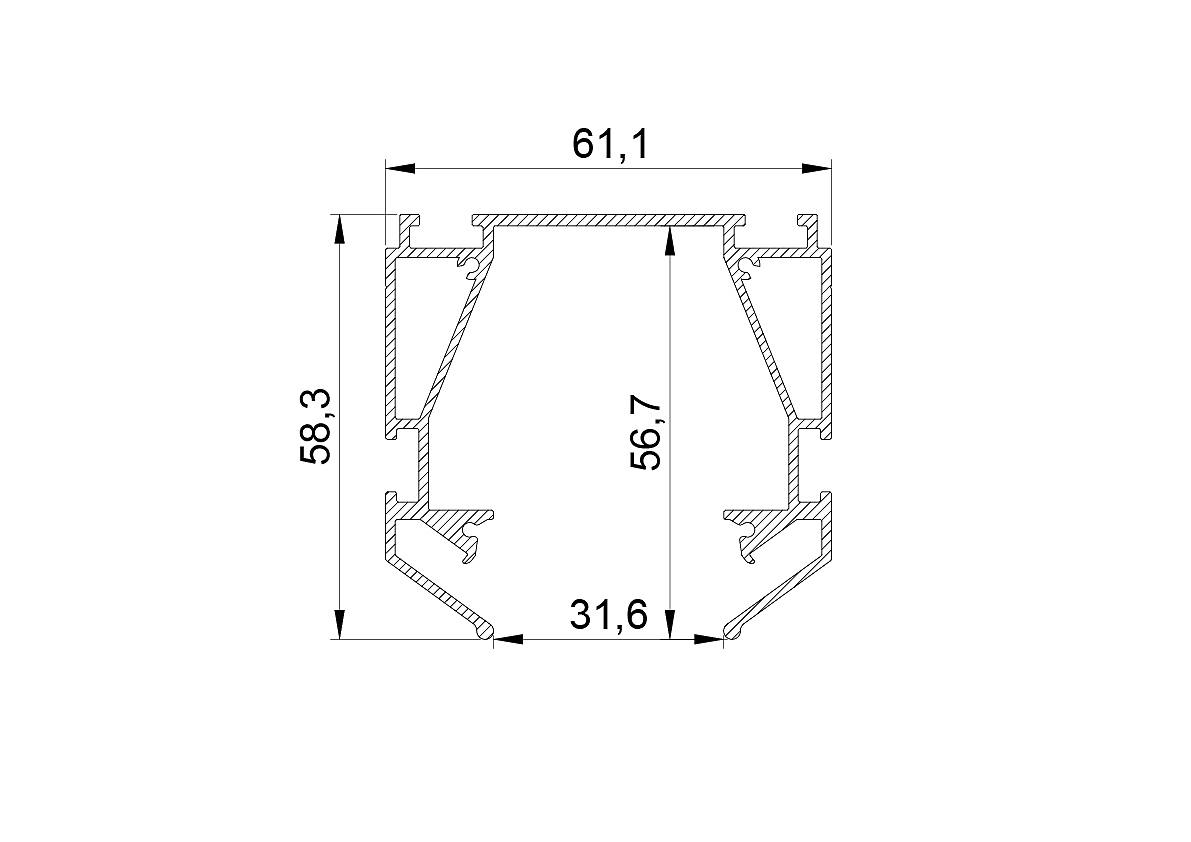 Профиль алюминиевый в натяжной потолок Lightstar Teta 505430