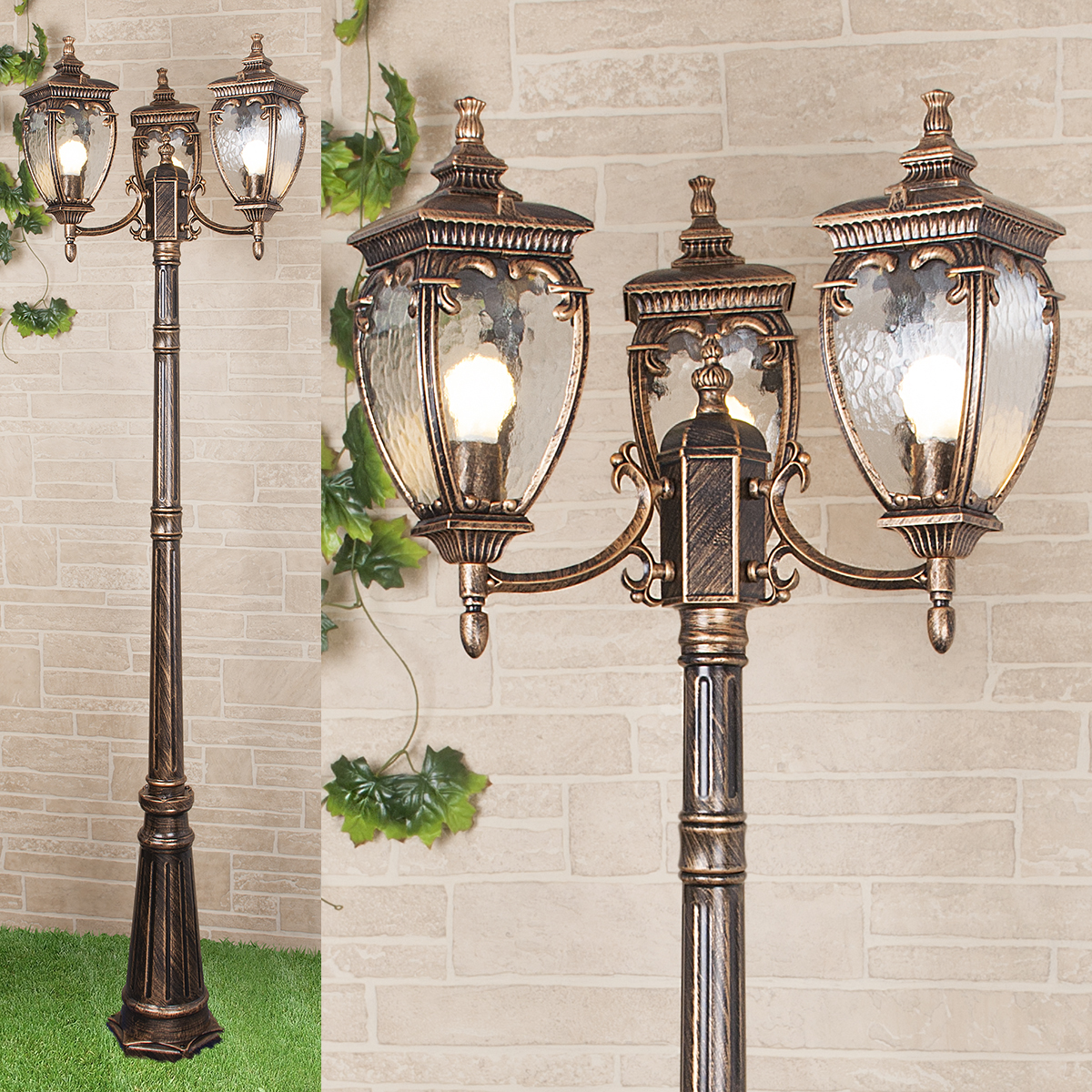 Столб фонарный уличный Elektrostandard Andromeda Andromeda F/3 (GLYF-8024F/3) черное золото