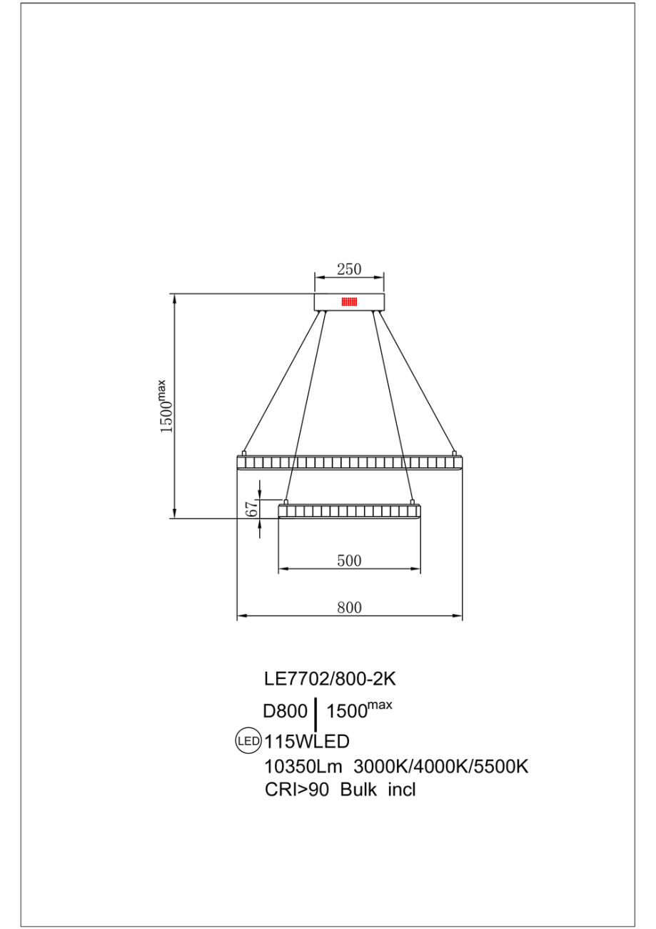 Подвесная люстра LEON Christine LE7702/800-2K Gold