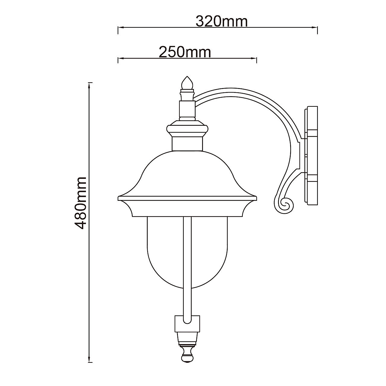 Уличный настенный светильник De Markt Дубай 805020201