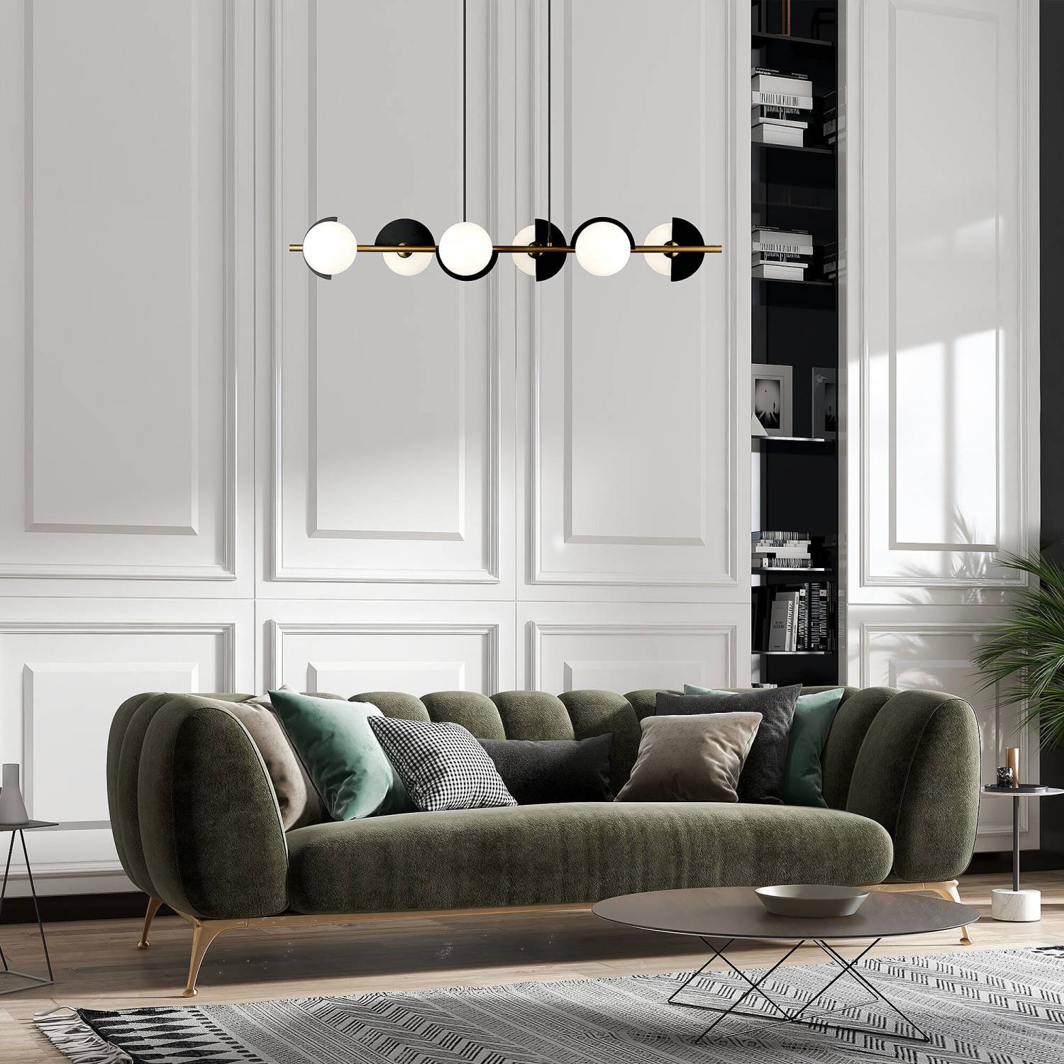 Светильник подвесной Eurosvet Moity 70149/6 черный/латунь Smart