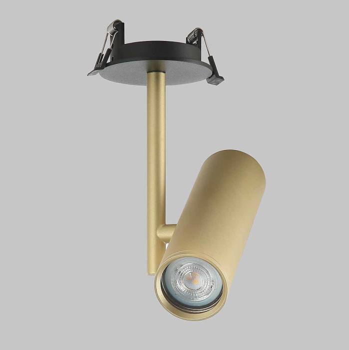 Светильник GU10 1*50W потолочный встраиваемый спот Черный и Матовое Золото IL.0005.4200-1R-BMG