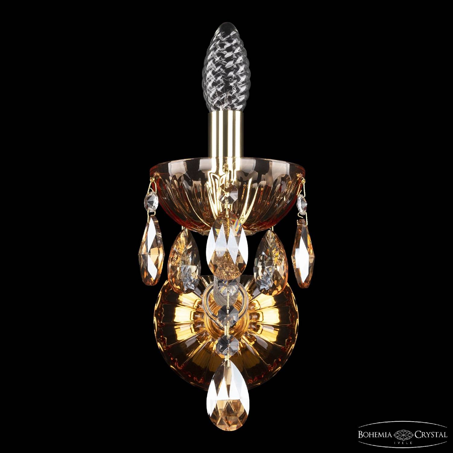 Настенное бра Bohemia 5413 5413B/1/165 G Amber/M-1H K721