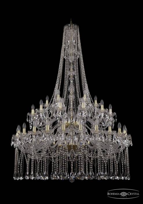 Подвесная хрустальная люстра 1413 Bohemia 1413/24+12+6/460/h-185/2d Ni