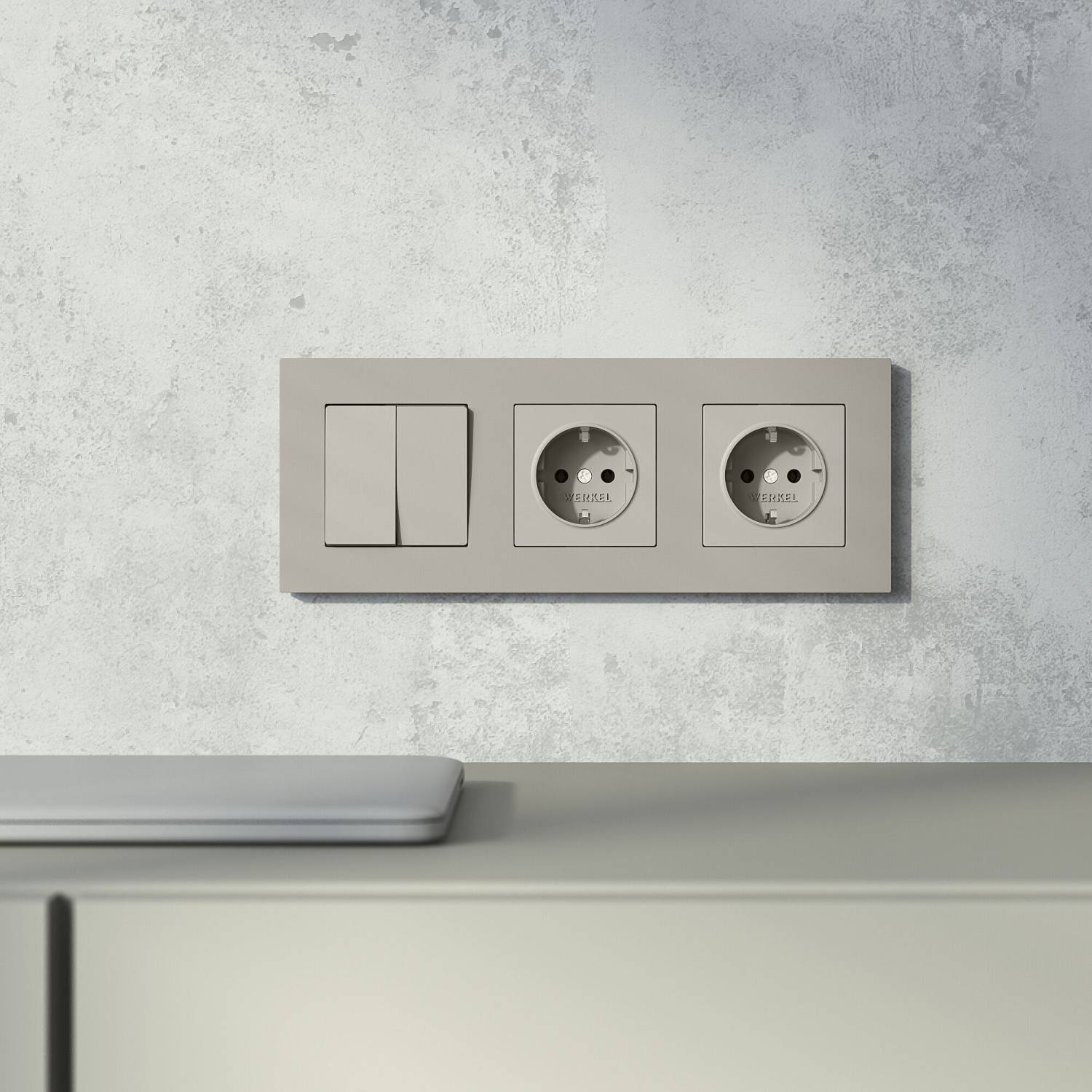 Рамка Werkel W0032917/ Рамка на 3 поста Slab (дымчатый софт)