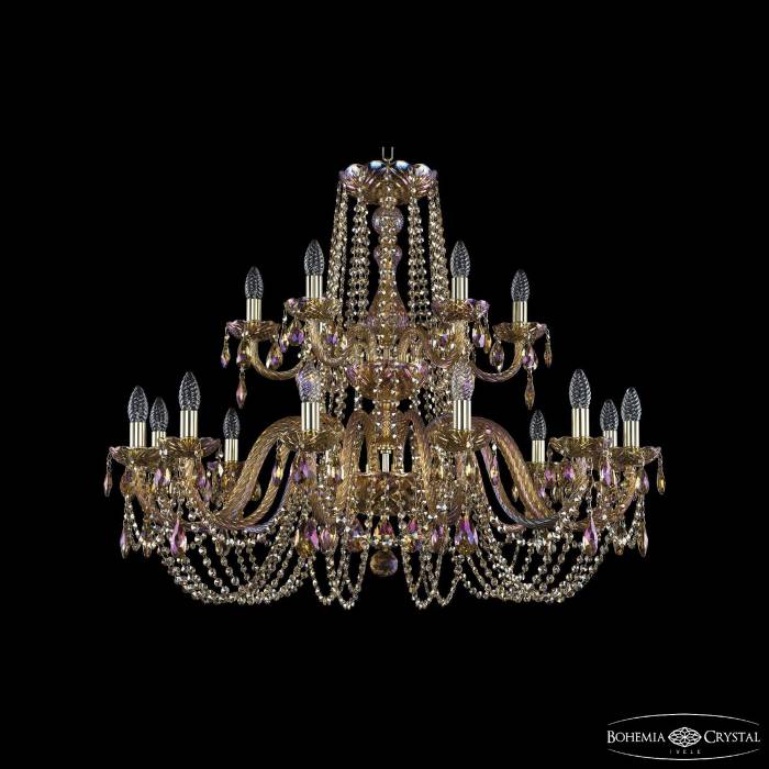 Подвесная хрустальная люстра 1402 Bohemia 1402/12+6/360/2d G M777