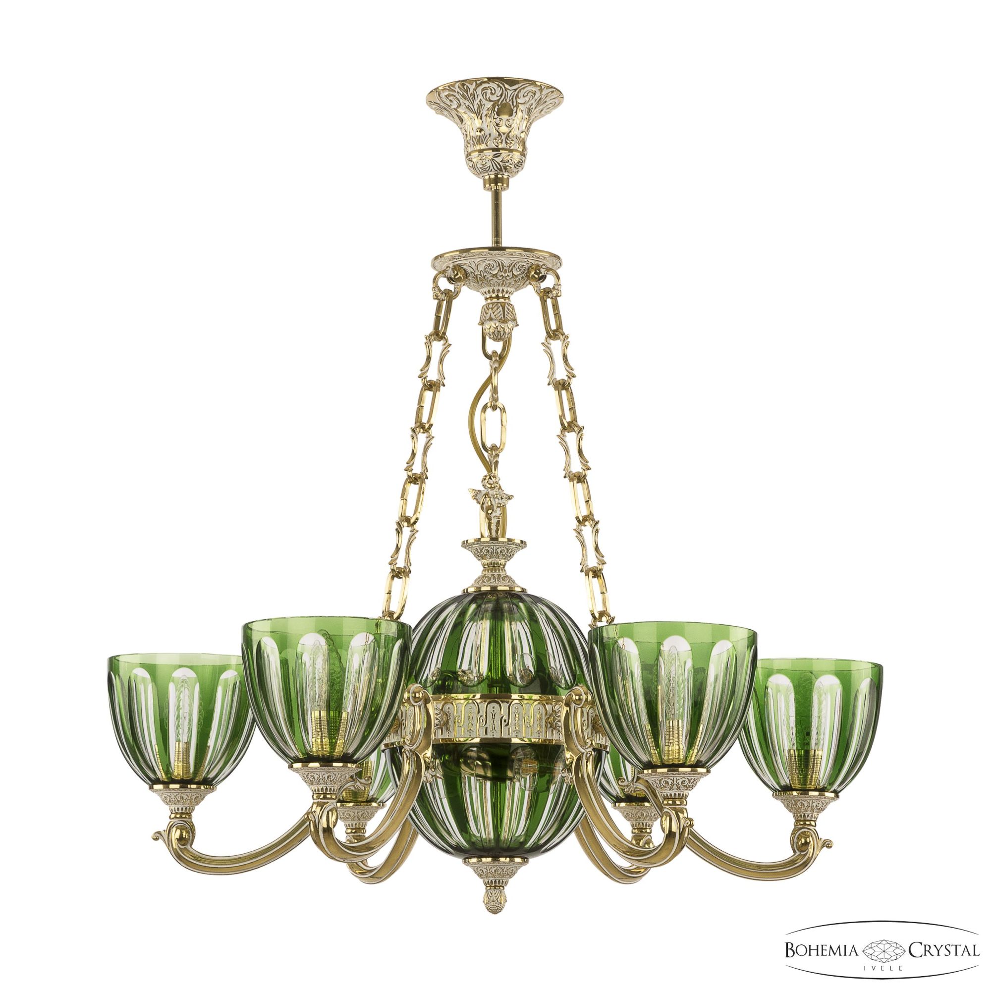 Подвесная люстра Bohemia Verona 72009P/6/175 GW P1 U Clear-Green/H-1H FA10S